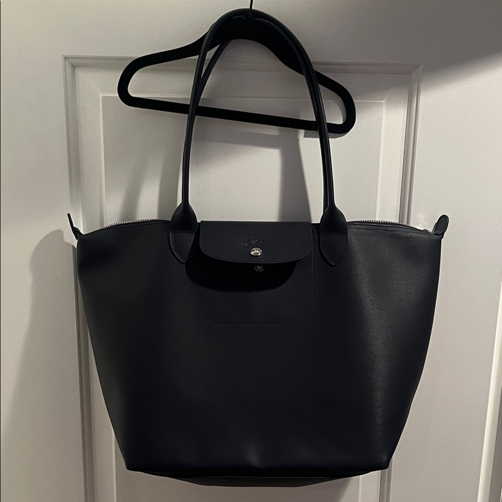 NWOT Longchamp Canvas Large Le Pliage - Navy